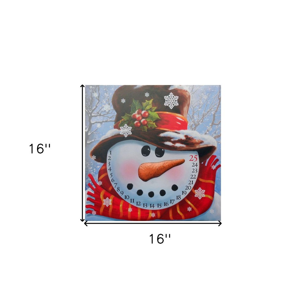 Count Down to Christmas Snowman Canvas Wrapped Canvas Print Wall Art HomeRoots