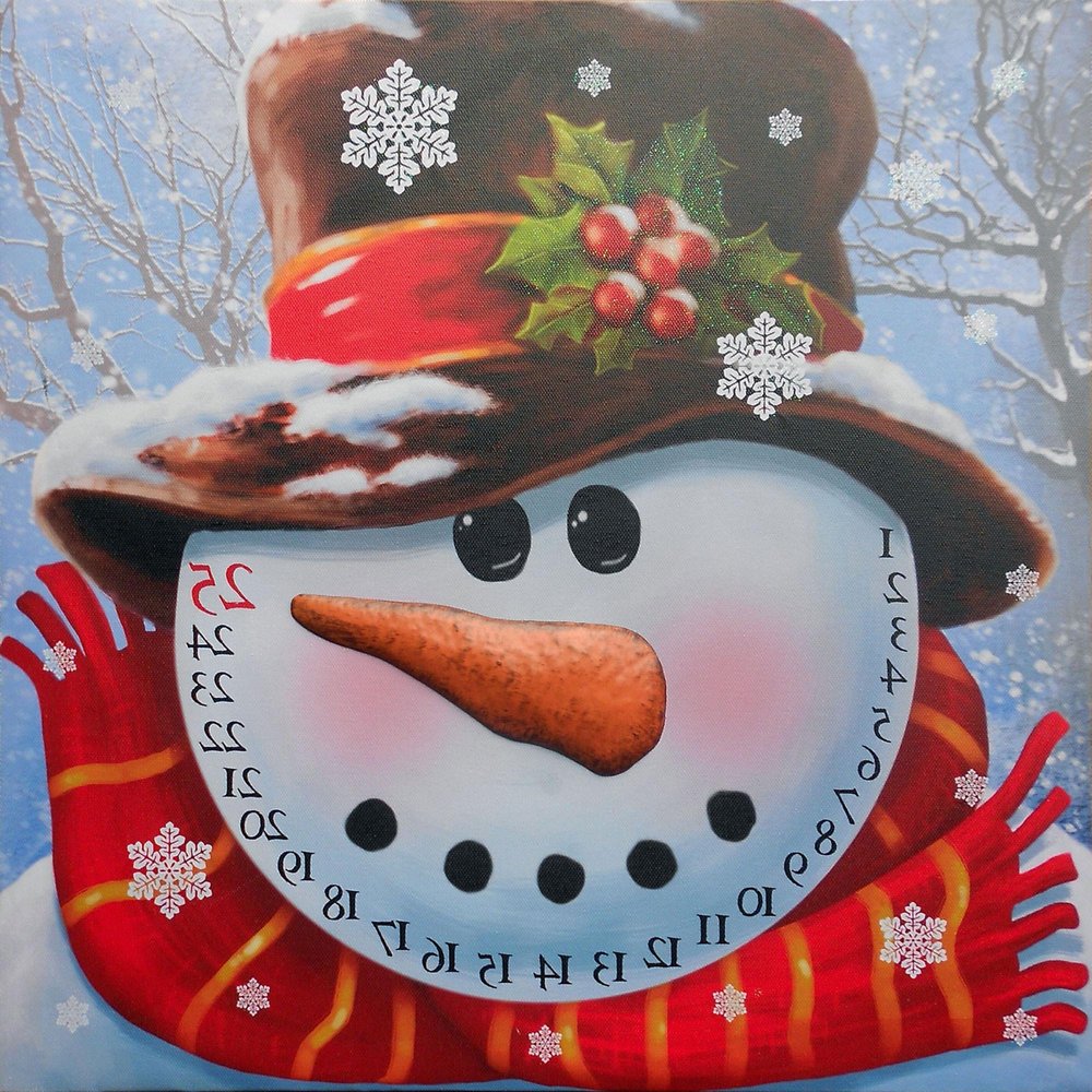 Count Down to Christmas Snowman Canvas Wrapped Canvas Print Wall Art HomeRoots