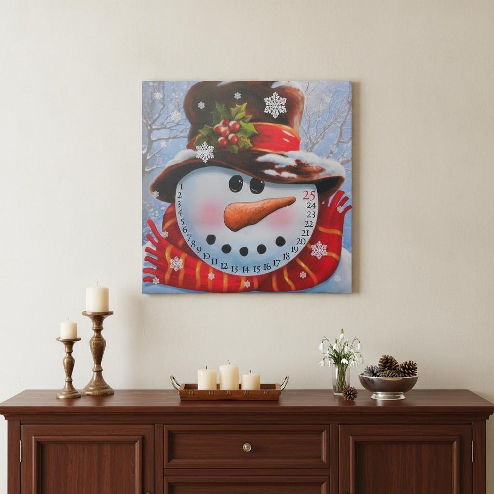 Count Down to Christmas Snowman Canvas Wrapped Canvas Print Wall Art HomeRoots