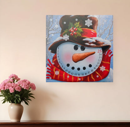 Count Down to Christmas Snowman Canvas Wrapped Canvas Print Wall Art HomeRoots