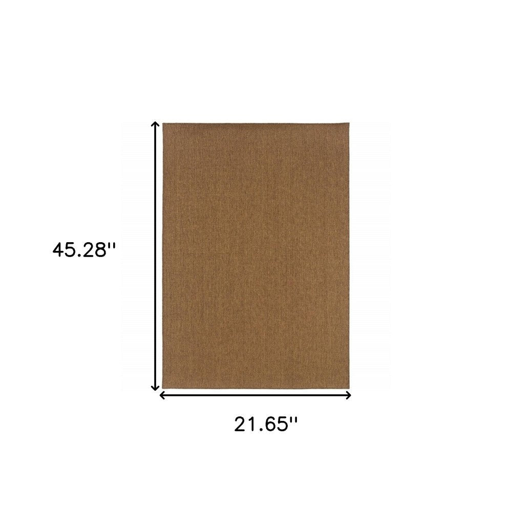 2' X 4' Tan Stain Resistant Indoor Outdoor Area Rug — view 3