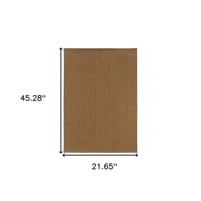 2' X 4' Tan Stain Resistant Indoor Outdoor Area Rug HomeRoots