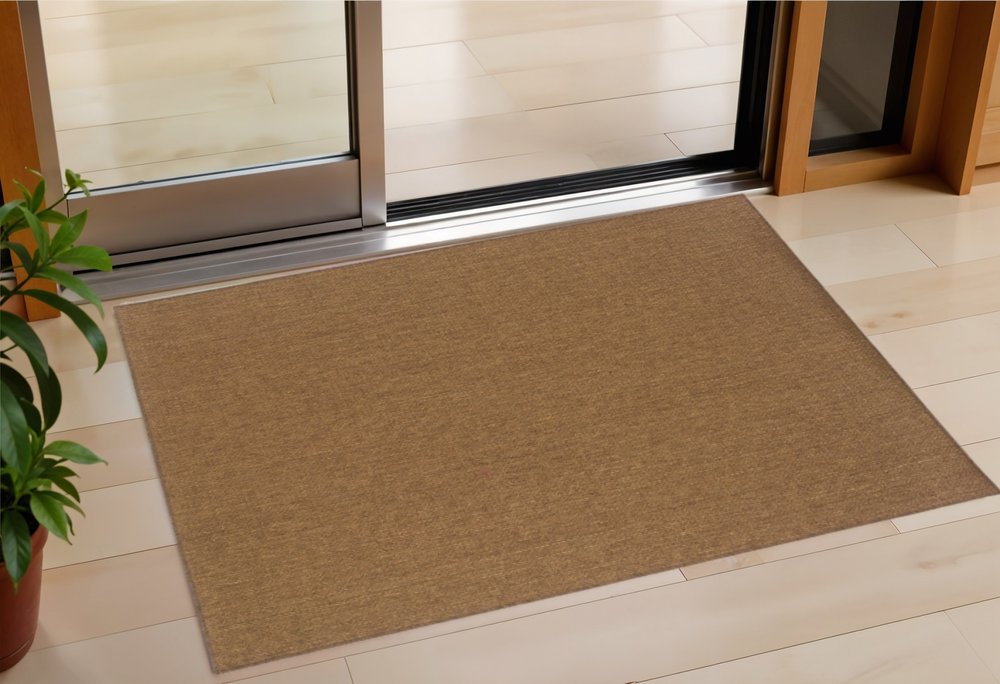 2' X 4' Tan Stain Resistant Indoor Outdoor Area Rug — view 5