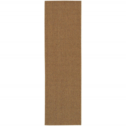 2' X 8' Tan Stain Resistant Indoor Outdoor Area Rug