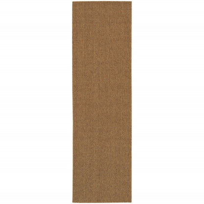 2' X 8' Tan Stain Resistant Indoor Outdoor Area Rug