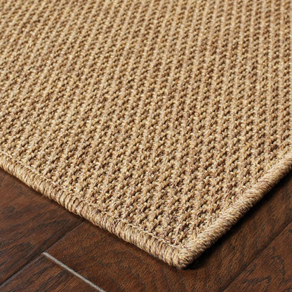 2' X 8' Tan Stain Resistant Indoor Outdoor Area Rug HomeRoots