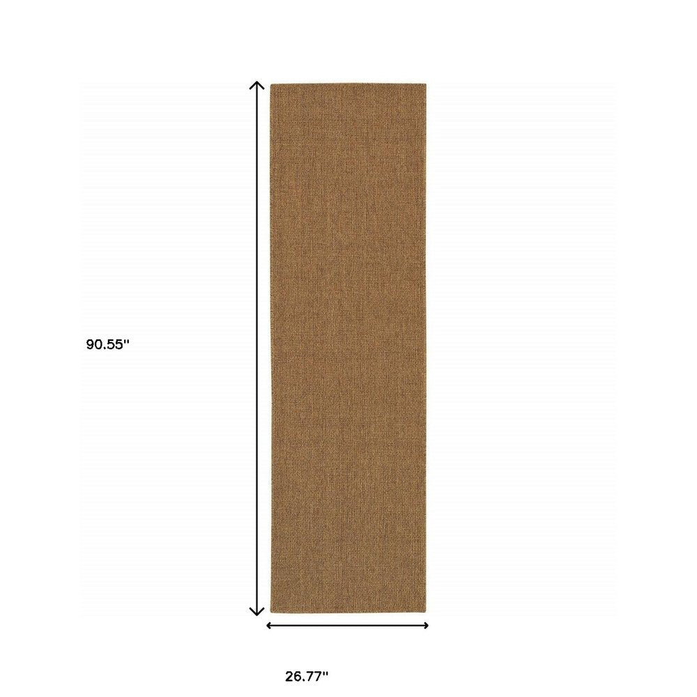 2' X 8' Tan Stain Resistant Indoor Outdoor Area Rug HomeRoots