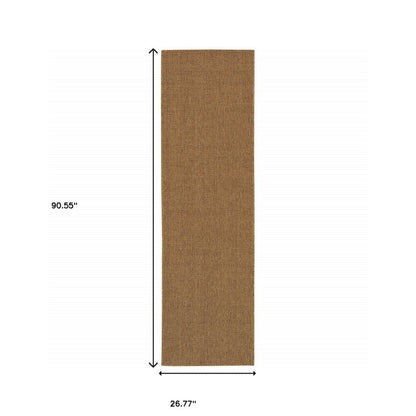 2' X 8' Tan Stain Resistant Indoor Outdoor Area Rug HomeRoots