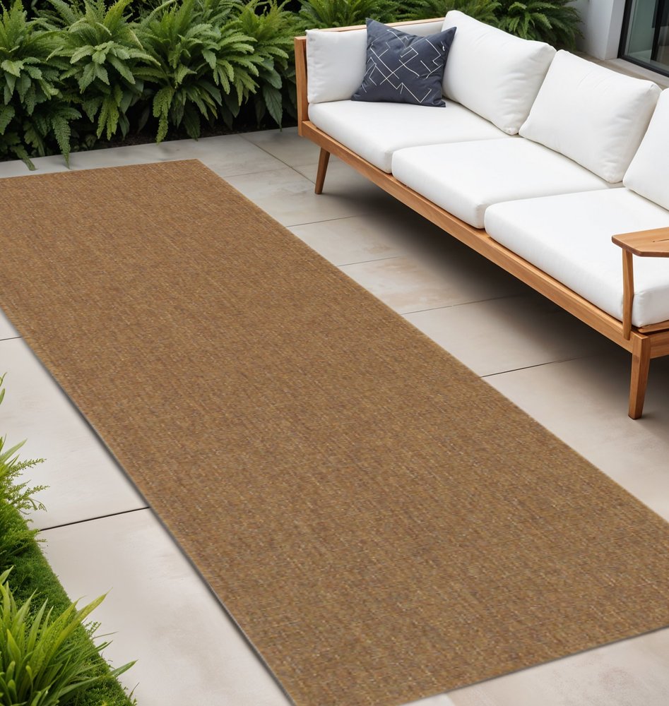 2' X 8' Tan Stain Resistant Indoor Outdoor Area Rug — view 5