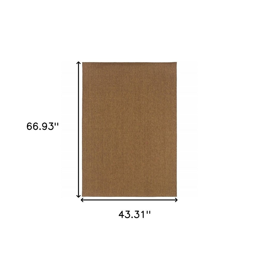 4' X 6' Tan Stain Resistant Indoor Outdoor Area Rug — view 3