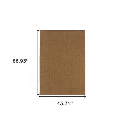 4' X 6' Tan Stain Resistant Indoor Outdoor Area Rug