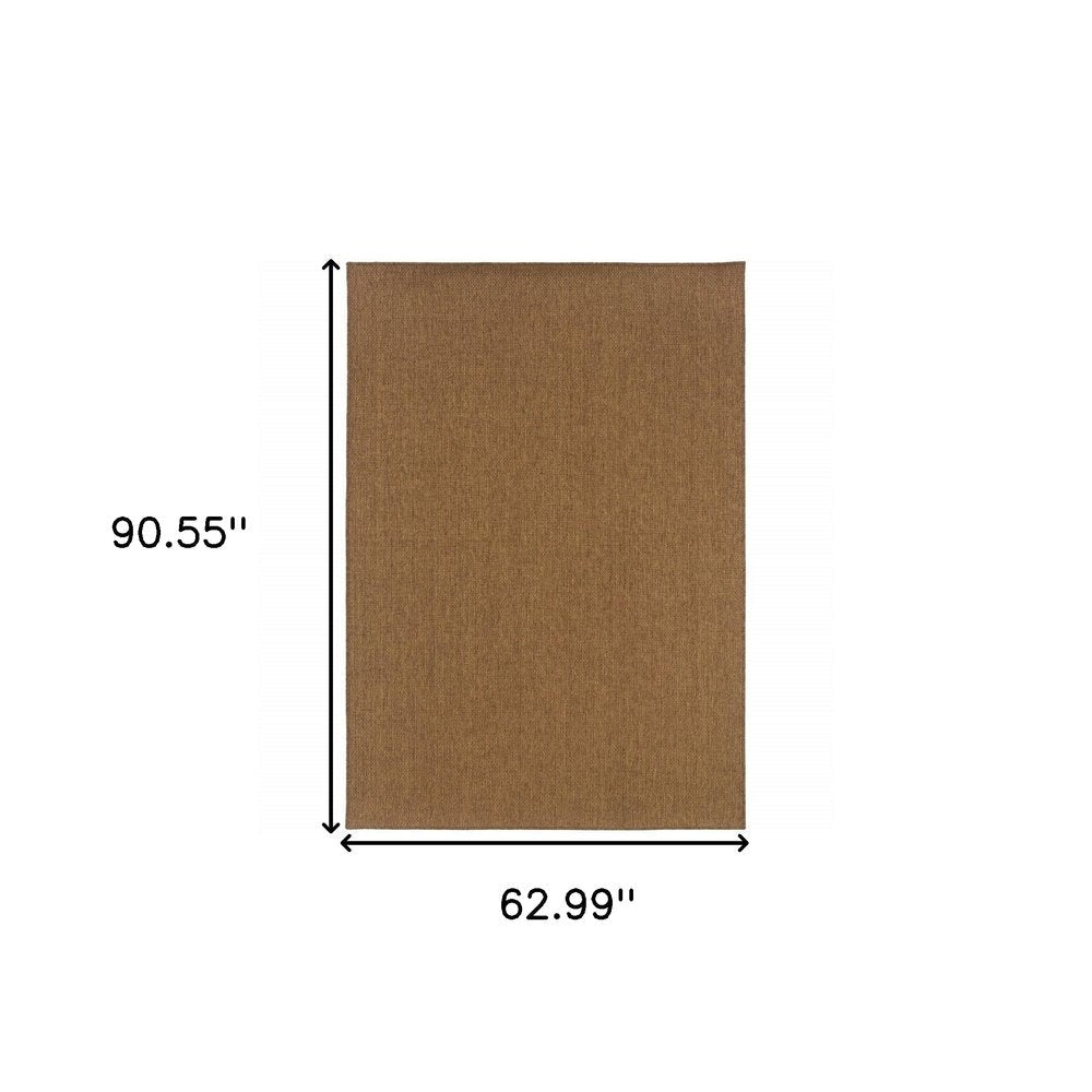5' X 8' Tan Stain Resistant Indoor Outdoor Area Rug — view 3