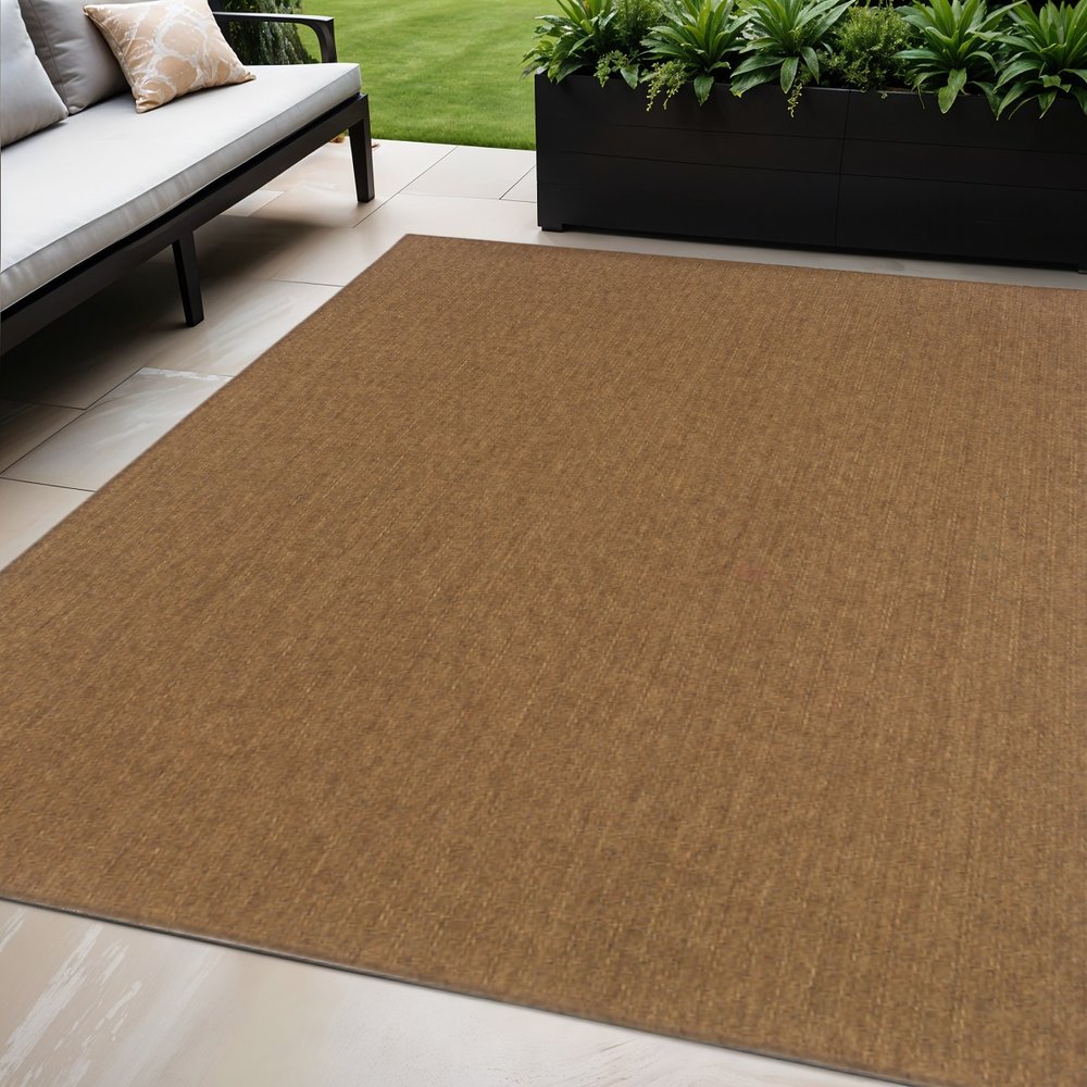 5' X 8' Tan Stain Resistant Indoor Outdoor Area Rug — view 5