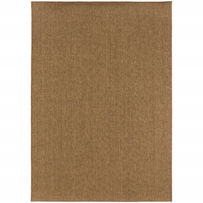 8' X 11' Tan Stain Resistant Indoor Outdoor Area Rug - 0" (L) x 129" (W) x 94" (H)