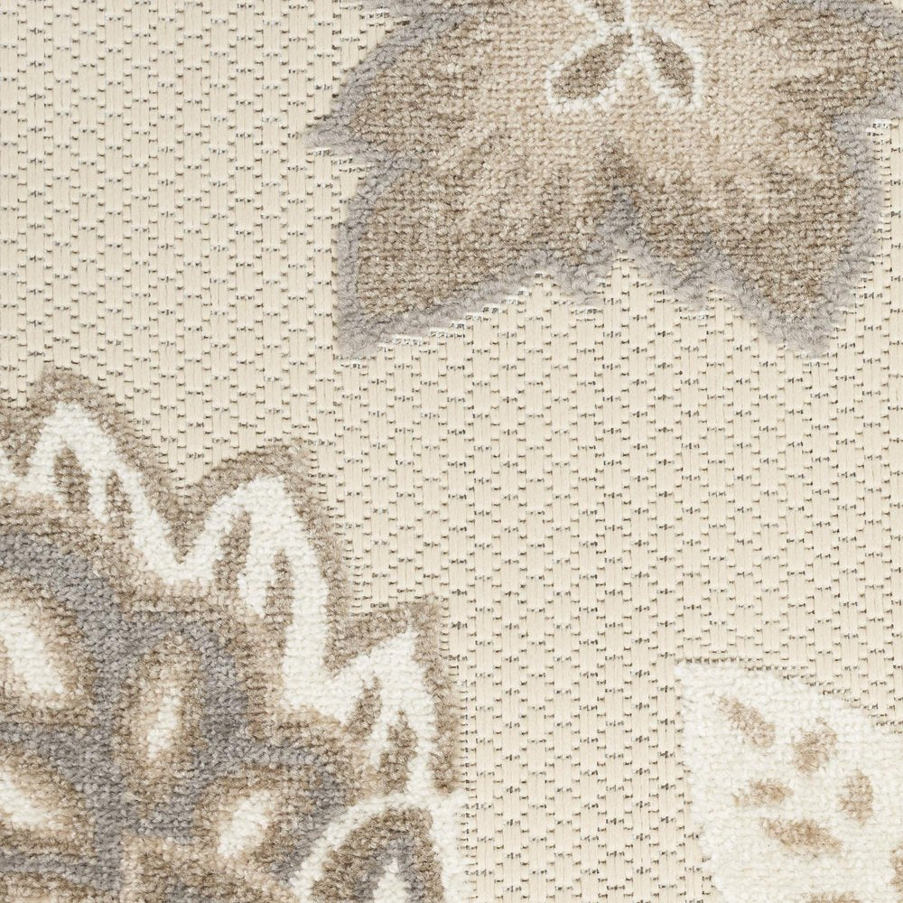 9' X 12' Beige Floral Stain Resistant Non Skid Area Rug HomeRoots