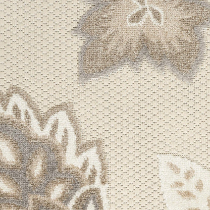 9' X 12' Beige Floral Stain Resistant Non Skid Area Rug HomeRoots