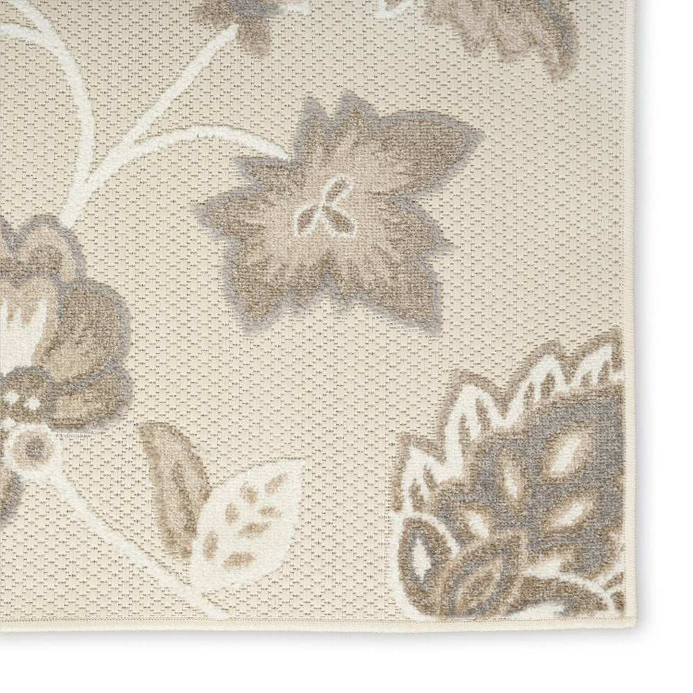 7' X 10' Beige Floral Non Skid Indoor Outdoor Area Rug — view 18