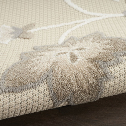 7' X 10' Beige Floral Non Skid Indoor Outdoor Area Rug HomeRoots