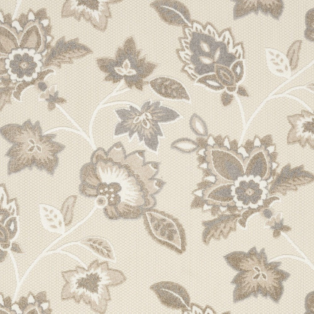 7' X 10' Beige Floral Non Skid Indoor Outdoor Area Rug — view 11