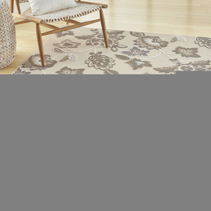 7' X 10' Beige Floral Non Skid Indoor Outdoor Area Rug HomeRoots