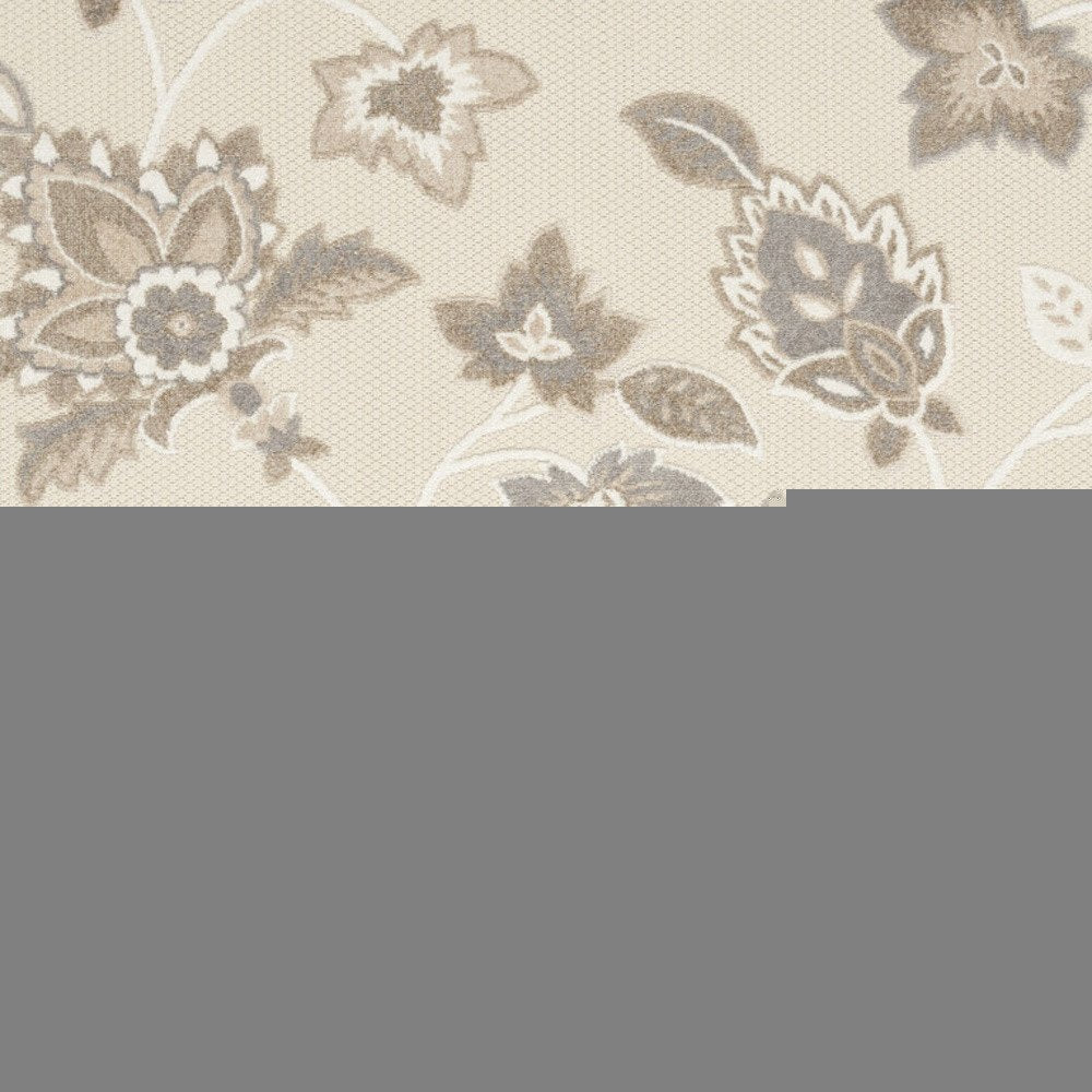 7' X 10' Beige Floral Non Skid Indoor Outdoor Area Rug — view 36