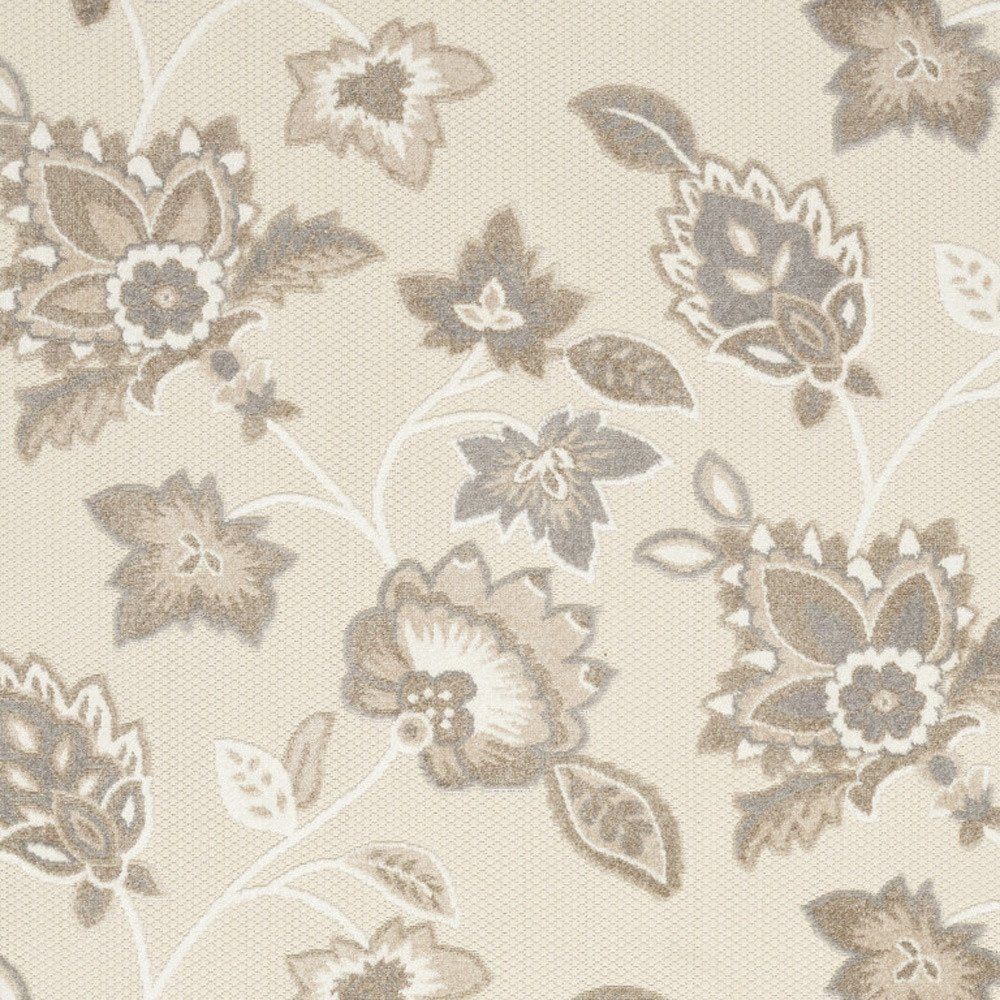 7' X 10' Beige Floral Non Skid Indoor Outdoor Area Rug HomeRoots