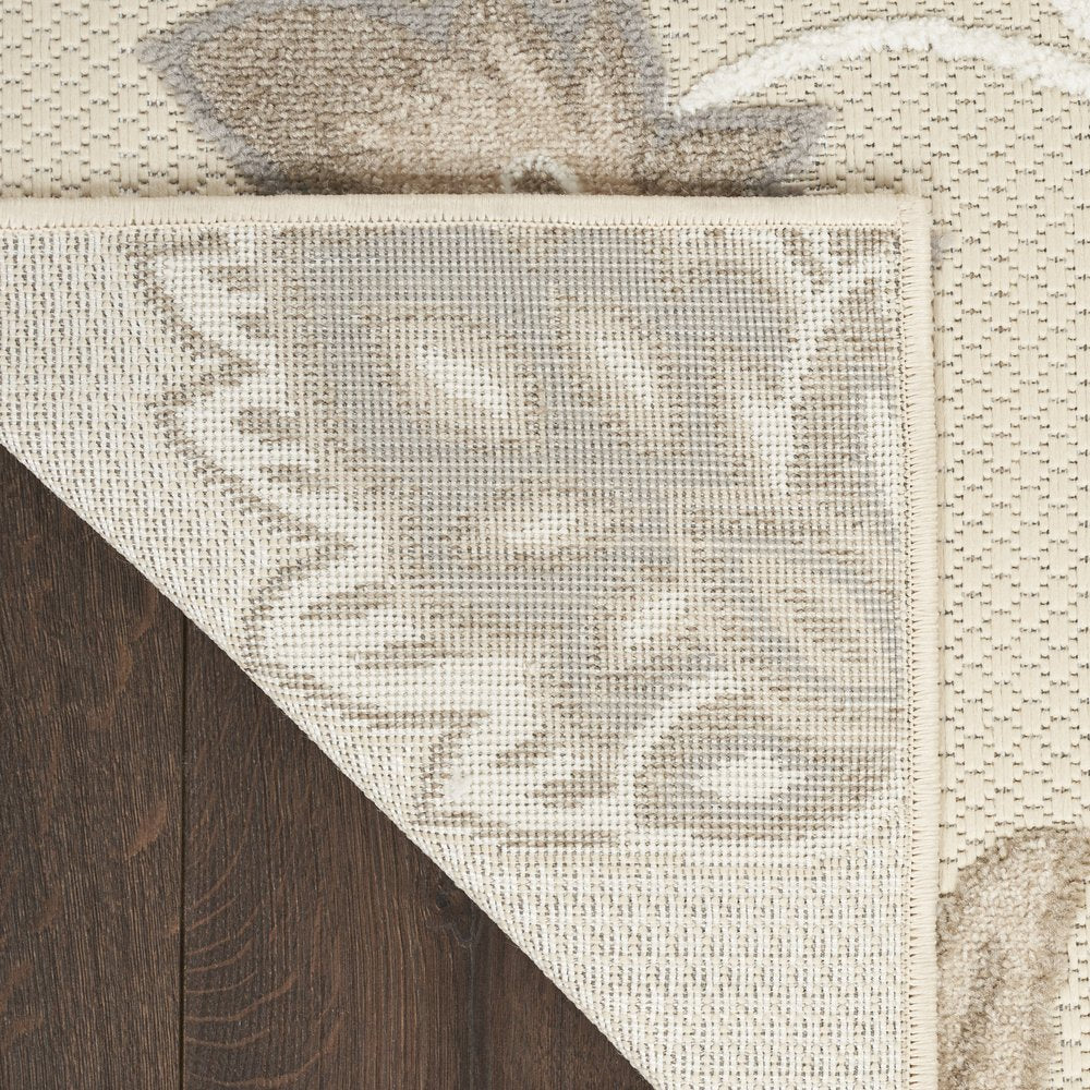 7' X 10' Beige Floral Non Skid Indoor Outdoor Area Rug — view 34