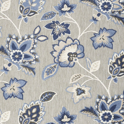 8' X 11' Blue and Gray Floral Non Skid Indoor Outdoor Area Rug HomeRoots