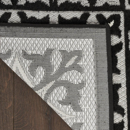8' X 11' Blue Geometric Non Skid Indoor Outdoor Area Rug HomeRoots