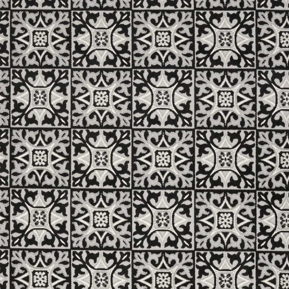 8' X 11' Blue Geometric Non Skid Indoor Outdoor Area Rug — view 2