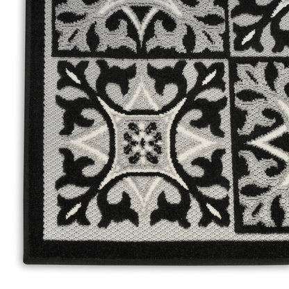 8' X 11' Blue Geometric Non Skid Indoor Outdoor Area Rug HomeRoots