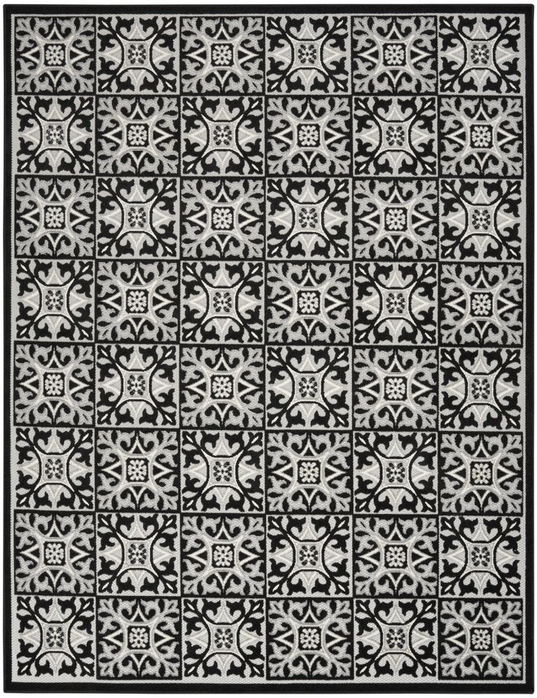 8' X 11' Blue Geometric Non Skid Indoor Outdoor Area Rug HomeRoots