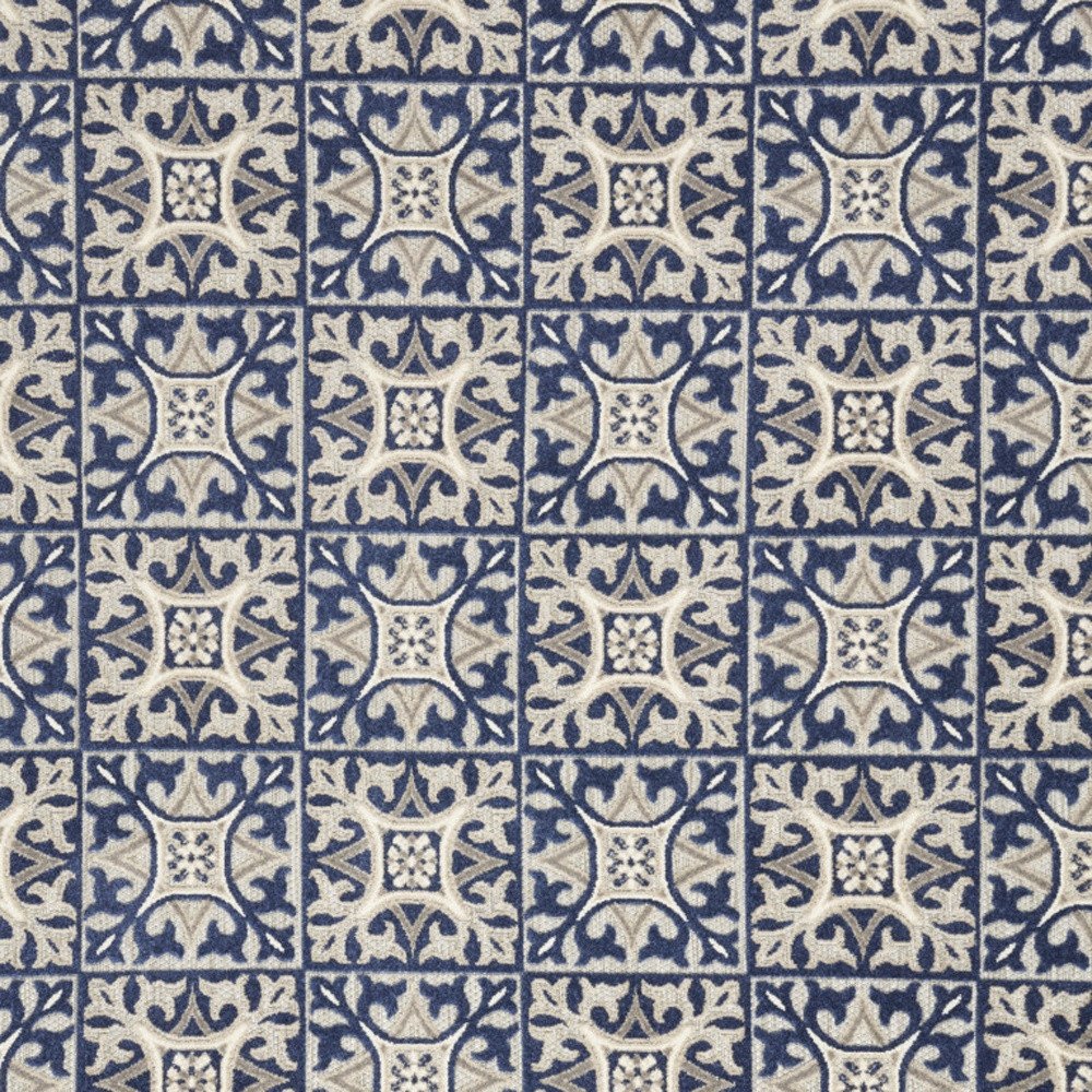 8' X 11' Blue Geometric Non Skid Indoor Outdoor Area Rug — view 13