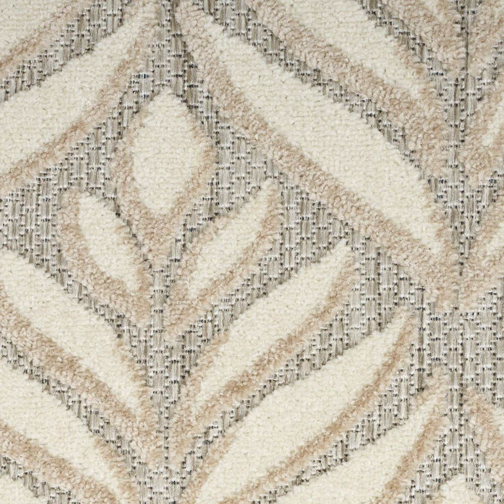 8' X 11' Ivory and Gray Floral Non Skid Indoor Outdoor Area Rug HomeRoots