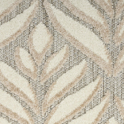 8' X 11' Ivory and Gray Floral Non Skid Indoor Outdoor Area Rug HomeRoots