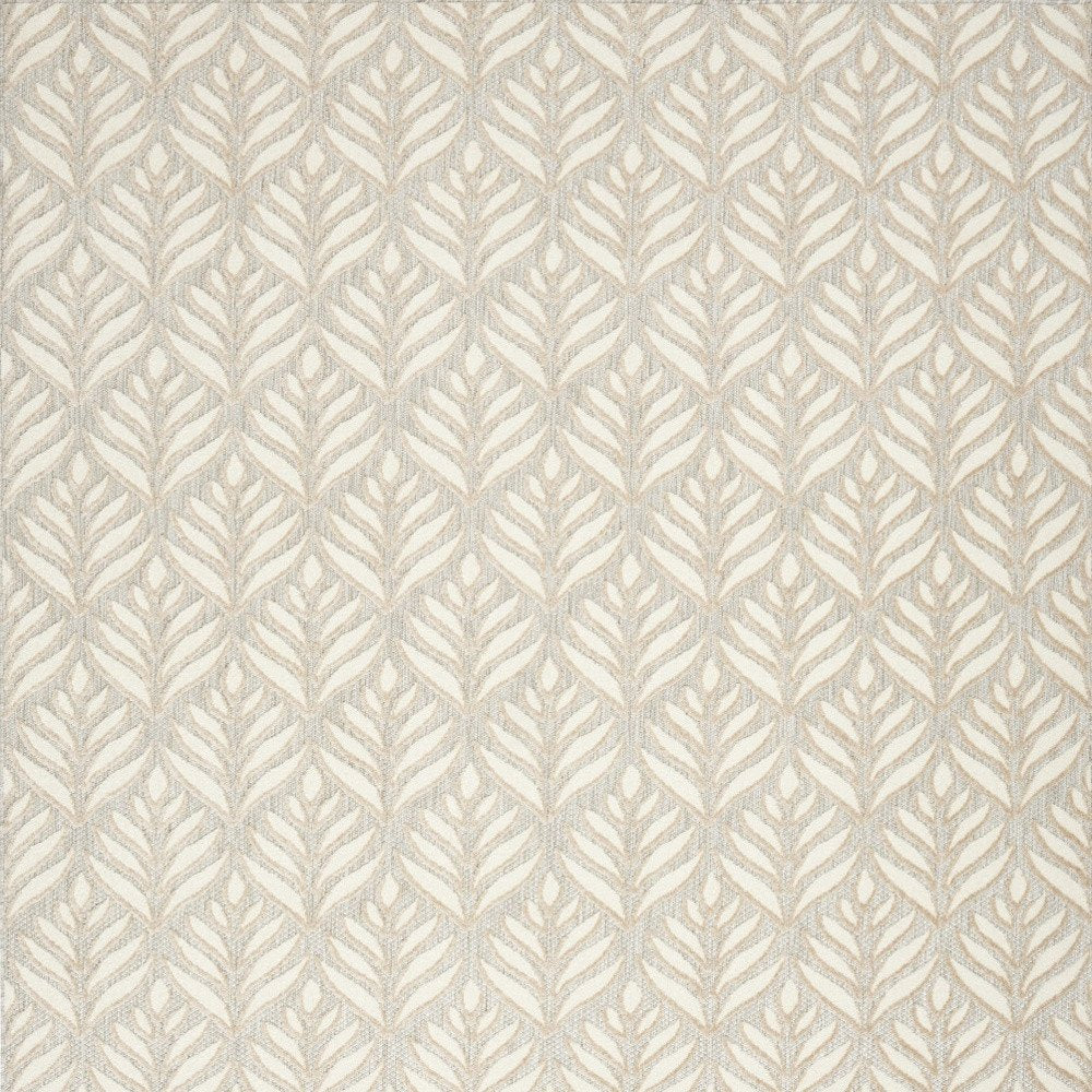 8' X 11' Ivory and Gray Floral Non Skid Indoor Outdoor Area Rug — view 3