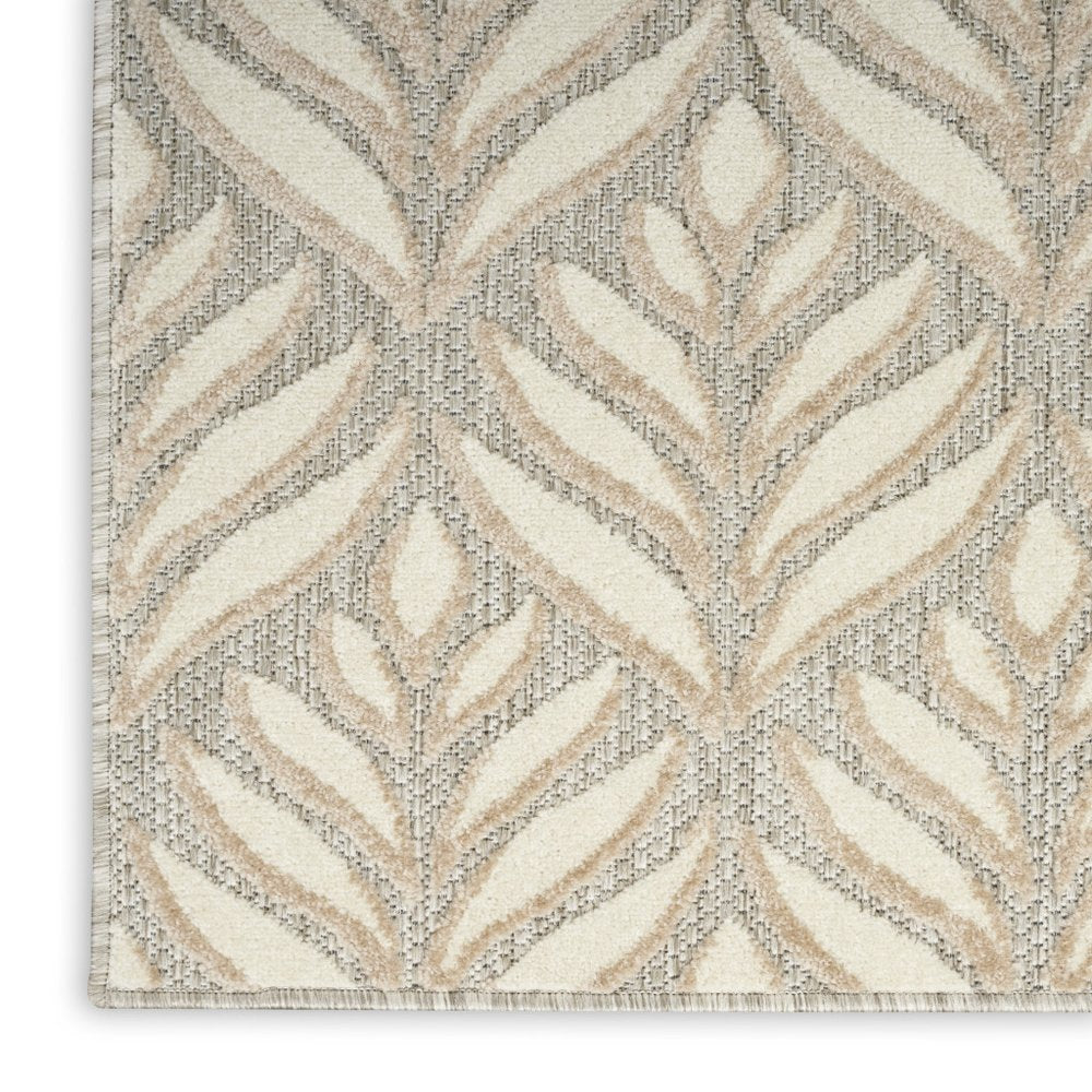 8' X 11' Ivory and Gray Floral Non Skid Indoor Outdoor Area Rug — view 5