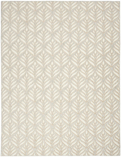 8' X 11' Ivory and Gray Floral Non Skid Indoor Outdoor Area Rug HomeRoots