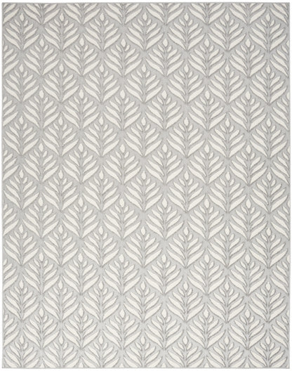 8' X 11' Grey Floral Stain Resistant Non Skid Area Rug