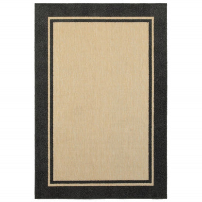 2' X 3' Beige and Black Stain Resistant Indoor Outdoor Area Rug HomeRoots