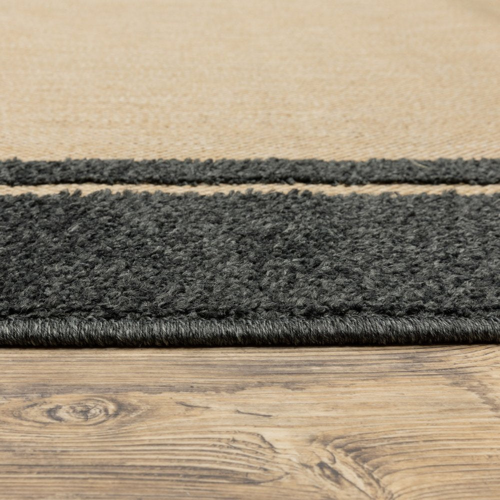 2' X 3' Beige and Black Stain Resistant Indoor Outdoor Area Rug HomeRoots