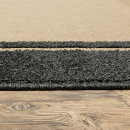 2' X 3' Beige and Black Stain Resistant Indoor Outdoor Area Rug HomeRoots