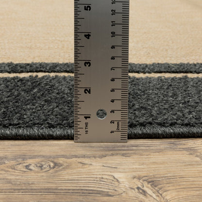 2' X 3' Beige and Black Stain Resistant Indoor Outdoor Area Rug HomeRoots