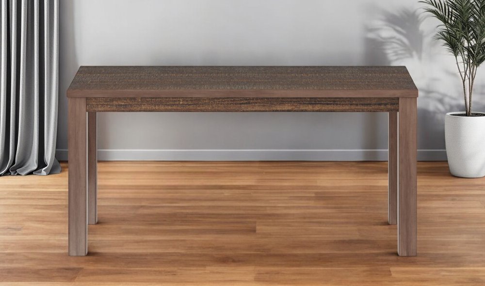 63" Espresso Solid Wood Dining Table HomeRoots