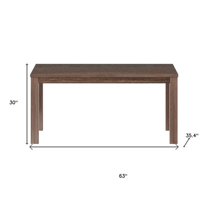 63" Espresso Solid Wood Dining Table HomeRoots