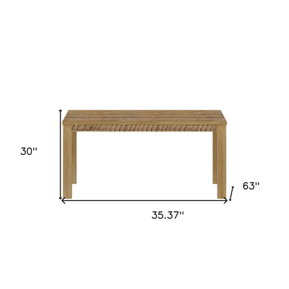 63" White Solid Wood Dining Table