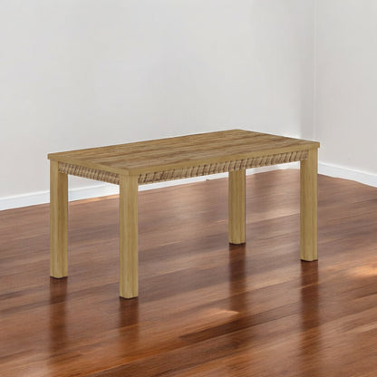 63" White Solid Wood Dining Table