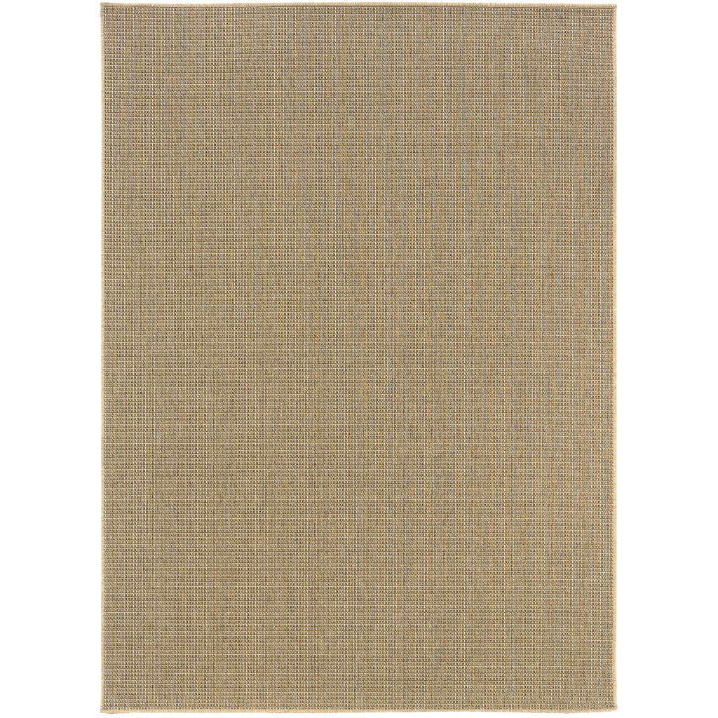 9' X 13' Beige Stain Resistant Indoor Outdoor Area Rug - 0" (L) x 155" (W) x 101" (H)