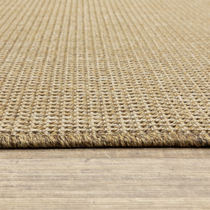 9' X 13' Beige Stain Resistant Indoor Outdoor Area Rug - 0" (L) x 155" (W) x 101" (H)