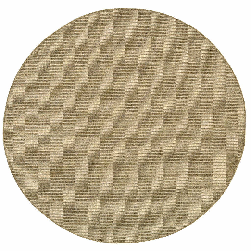 8' X 8' Beige Round Stain Resistant Indoor Outdoor Area Rug - 0" (L) x 94" (W) x 94" (H)